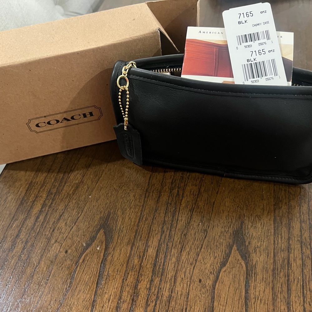 Coach Black Leather Chunky Case